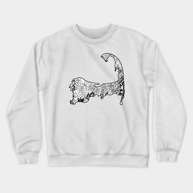 Cape Cod Map Crewneck Sweatshirt by calenbundalas